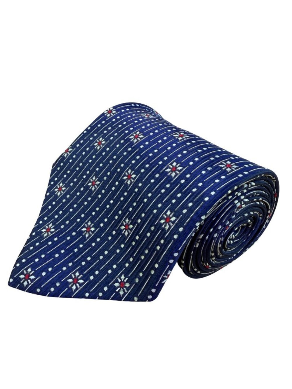 Parkster Mens Blue Silk Handmade Neck Tie Star Dot Pattern